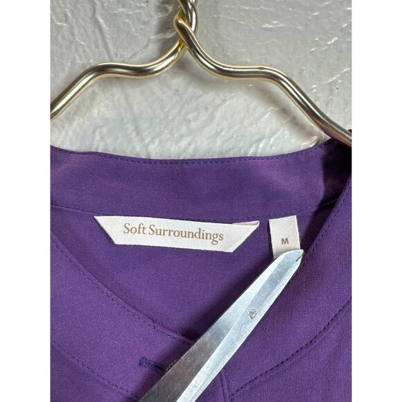 Soft‎ Surroundings Womens Shirt Purple Button Front Silk Blouse Size Medium - Picture 2 of 2